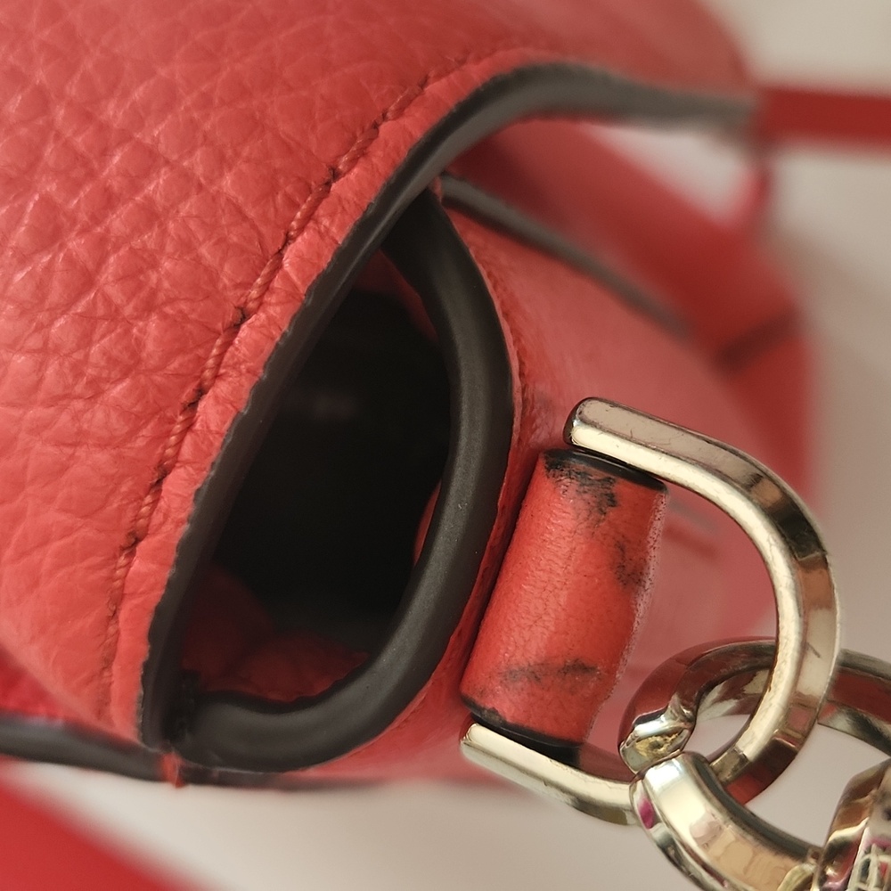 Flash Sale!! Just $50!! Summer! Orange Pebbled Leather Convertible Crossbody Bag - Picture 13 of 16